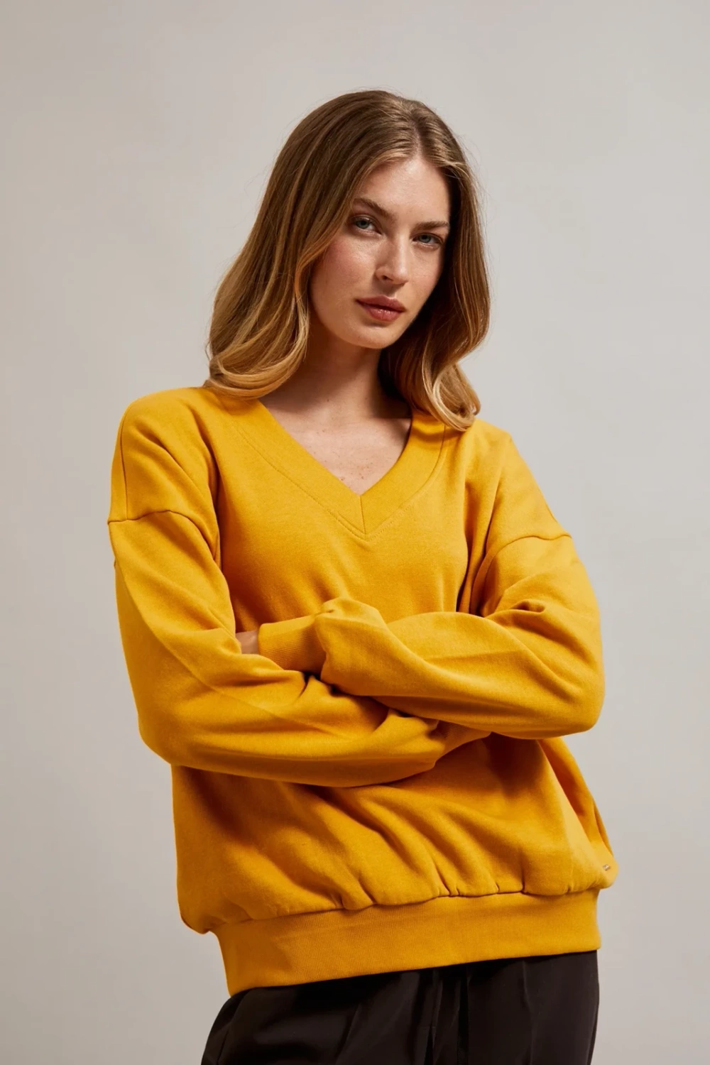 Marisse Women&#039;s Sweatshirt Z-Bl-4511 Mustard