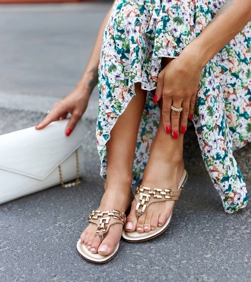 marka niezdefiniowana Șlapi maro elegant Buttapietra