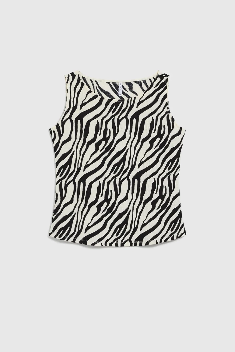 Marisse White Animal Print Top