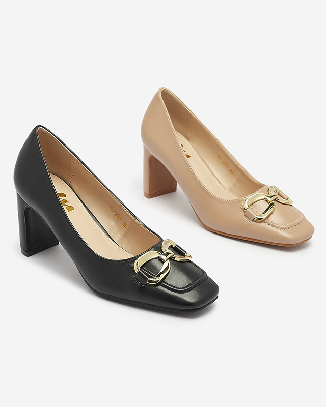 Resti Black women&#039;s moccasin style pumps Cancoro- Footwear