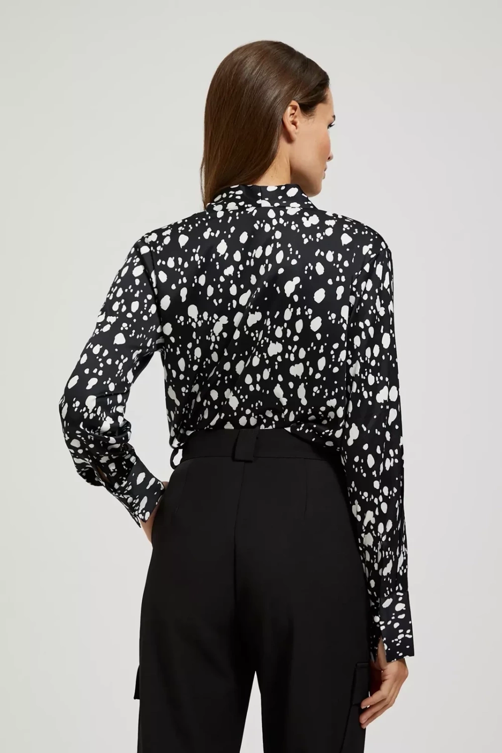 Marisse Black Envelope Neck Shirt