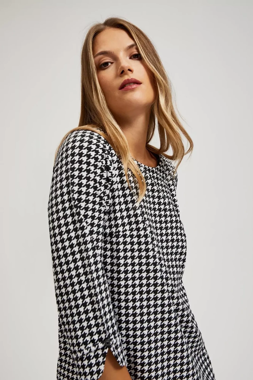 Marisse Black Houndstooth Dress