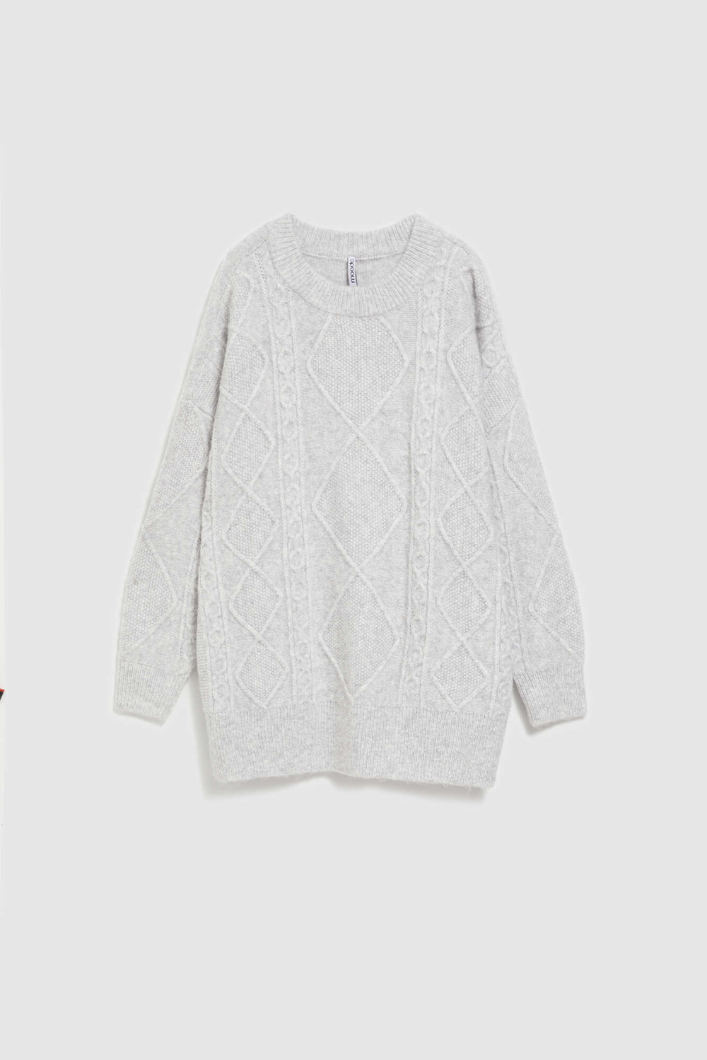 Sweater with decorative fabric