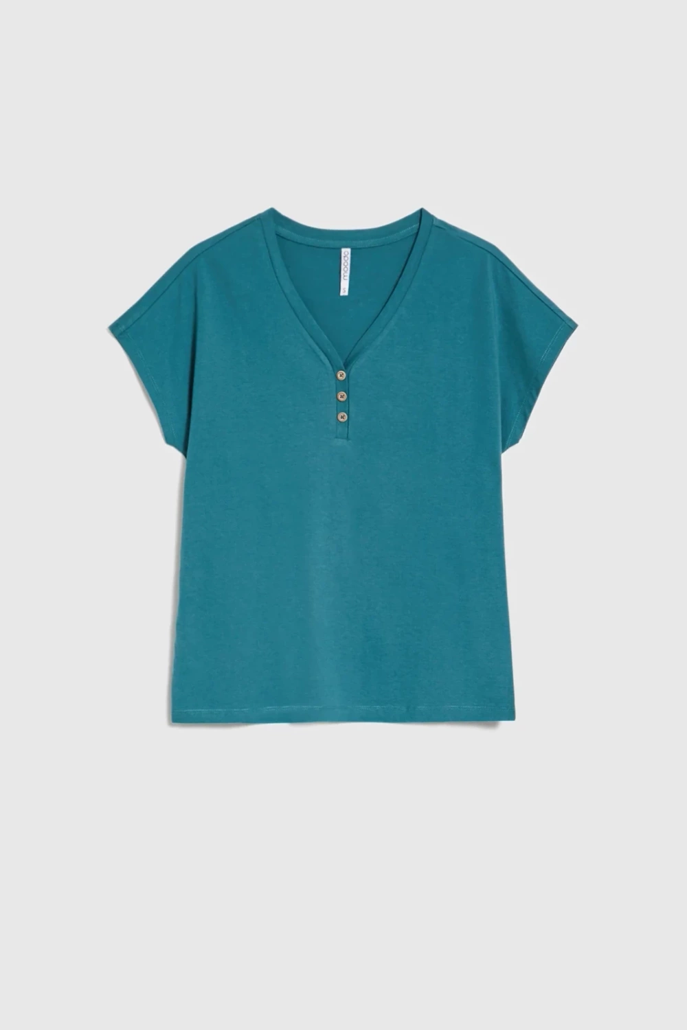 Marisse Cotton Blouse With Buttons, Green