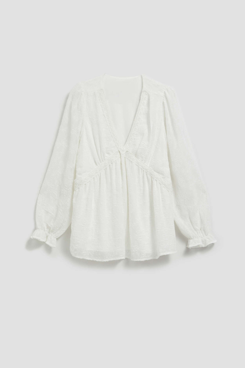 Marisse White Shirt With Puffed Sleeves
