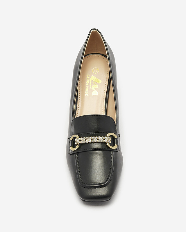 Resti Black women's moccasin style pumps Kolalic- Footwear