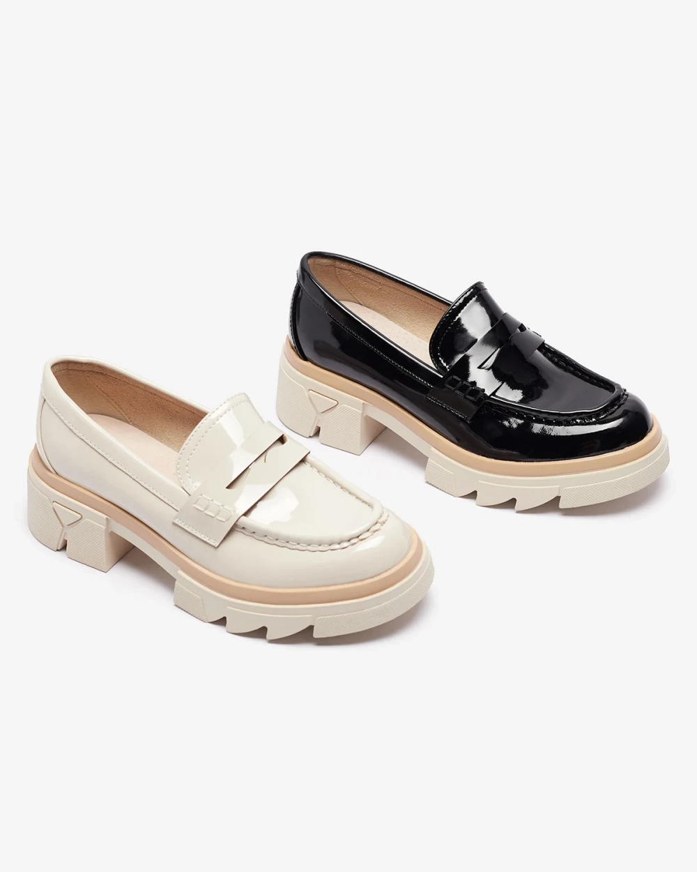 Resti Black women's eco leather patent leather moccasins Sepop- Footwear