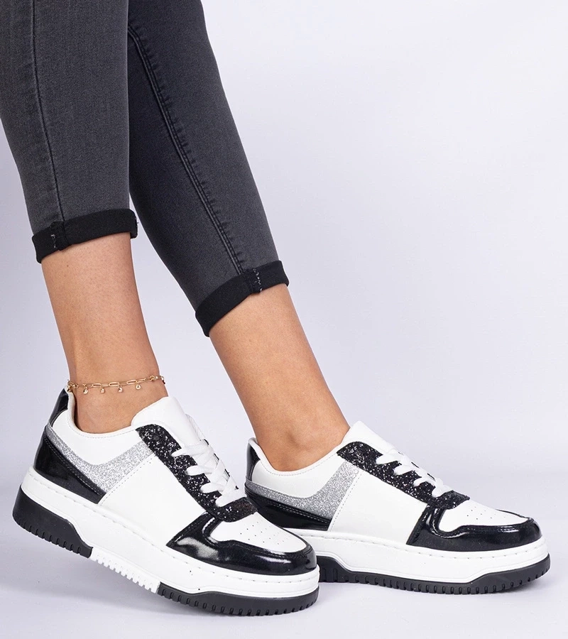 Gemre Adidași negri de damă cu talpă groasă Dolla