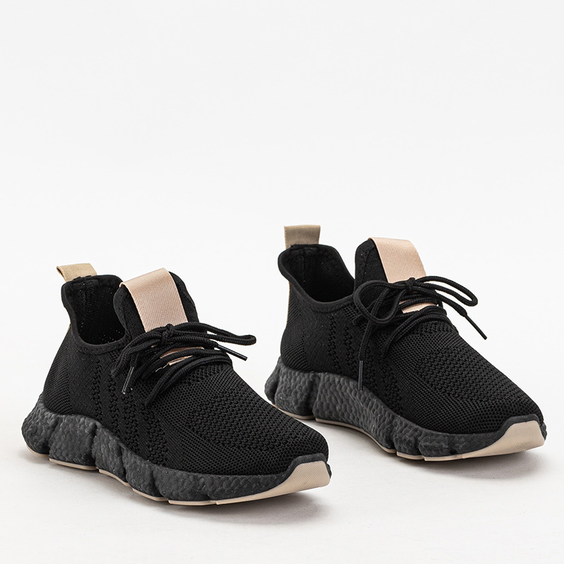 Resti Black and beige women&#039;s sports shoes Bommgi - Footwear
