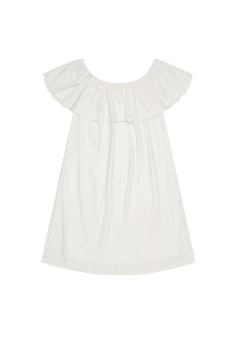 Marisse Openwork Dress With Bare Shoulders L-Su-3748 Off White