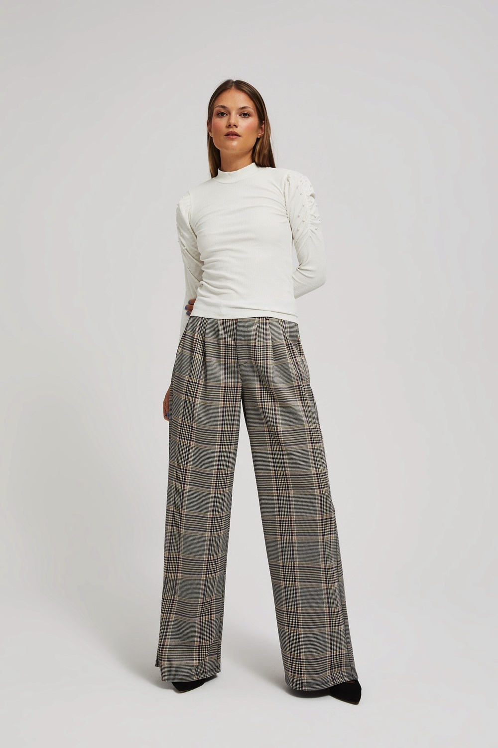 Puff sleeve blouse - white || - ecru