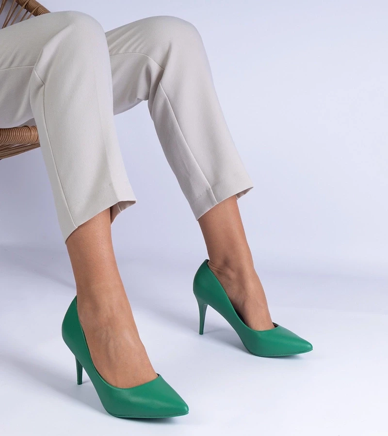 Gemre Pantofi clasici verzi din piele ecologică Mikolada