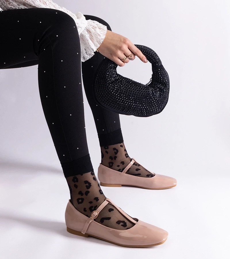 Gemre Balerini lăcuiți bej cu bareta Marseille