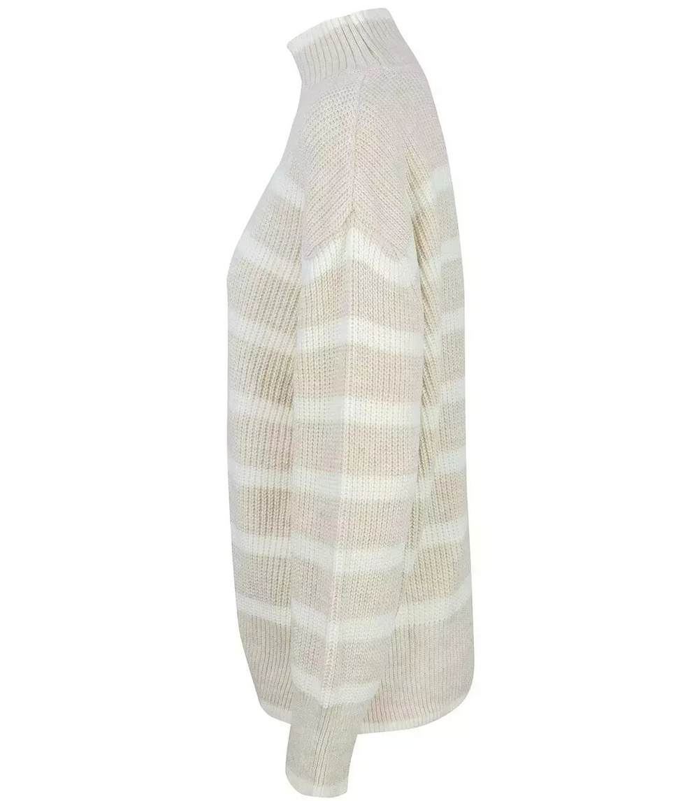 Pri Super fashionable striped turtleneck knitted sweater