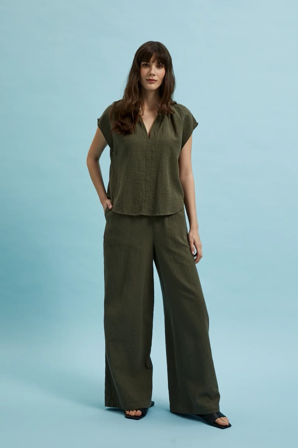 Marisse Women&#039;s Shirt L-Ko-4363 D.Olive