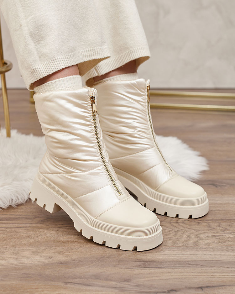 Resti Women&#039;s Tainve Beige Flat Heel Boots