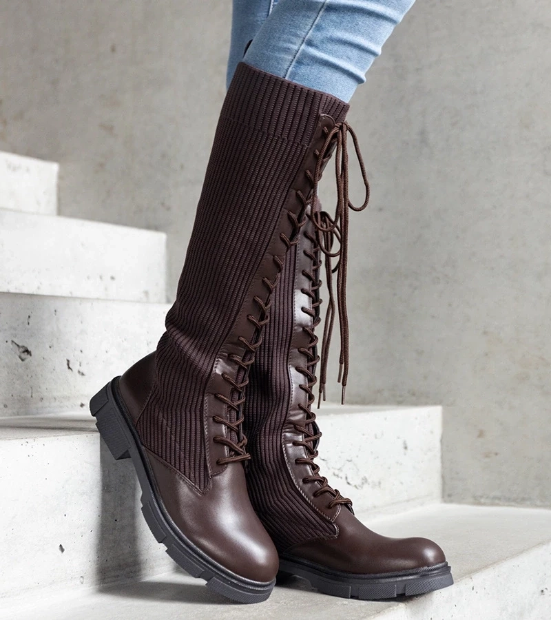 Gemre Cizme bronzate cu glugă elastică Veradi.