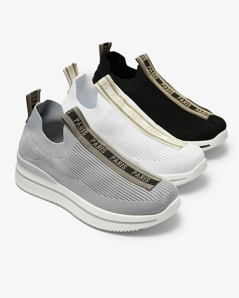 Resti Women&#039;s slip-on sports shoes with lettering in black Cerppa- Footwear