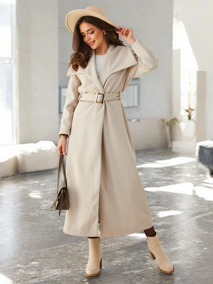 Resti Women's maxi coat with a tie