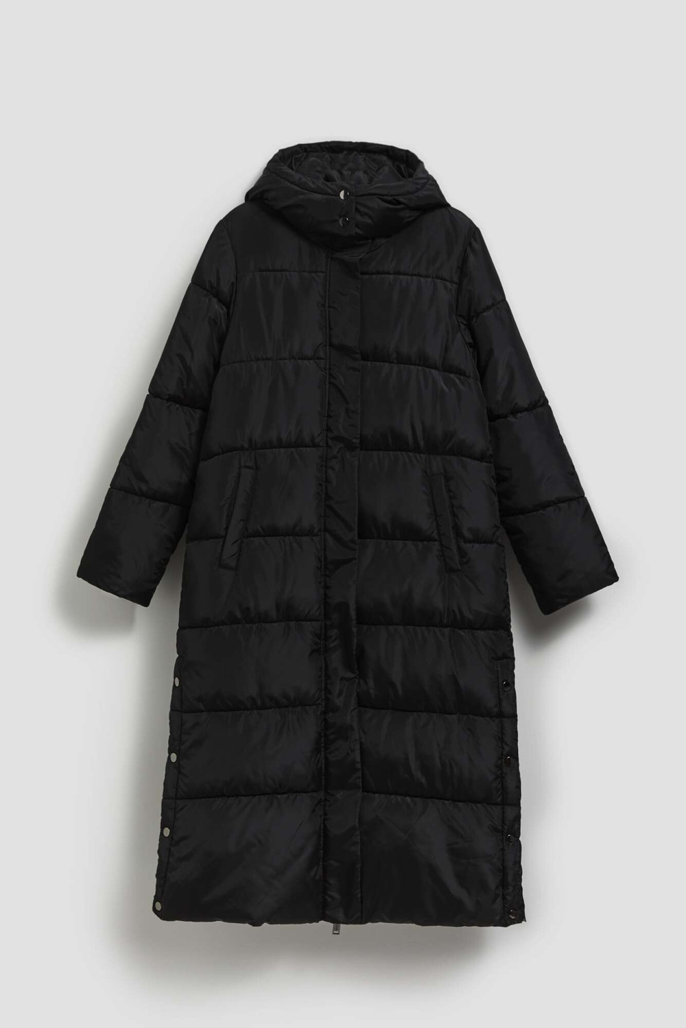 Marisse Quilted Hooded Jacket Black
