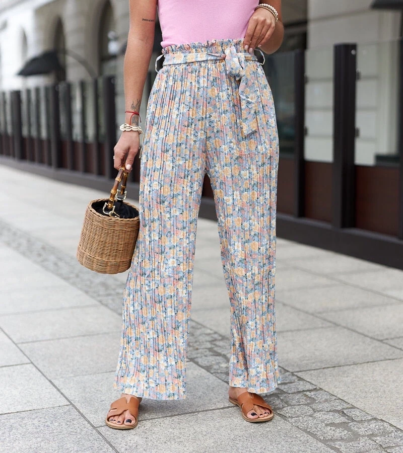 UR/CEO Multicolor floral pleated women's pants Saida