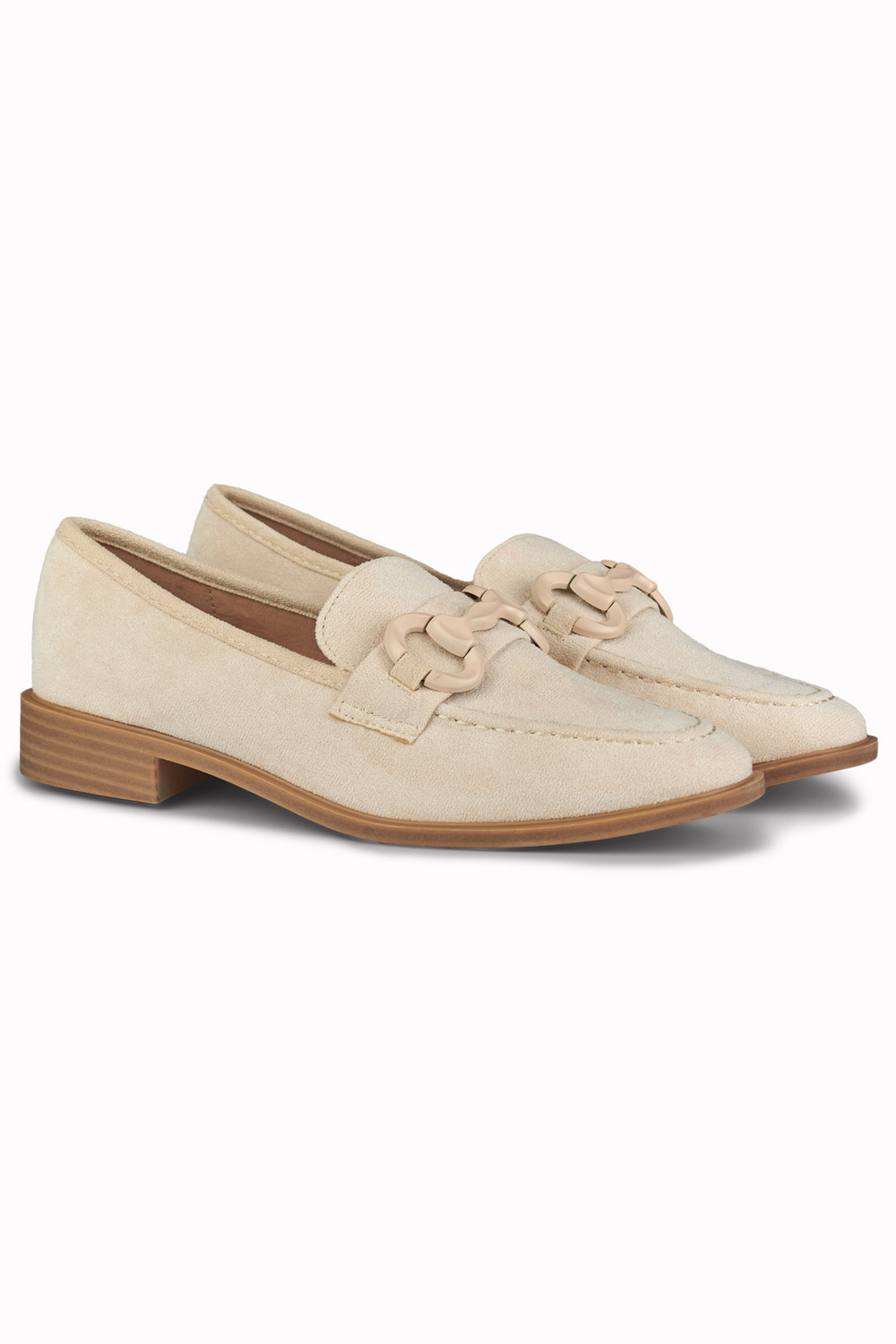 primohurt Beżowe zamszowe półbuty damskie