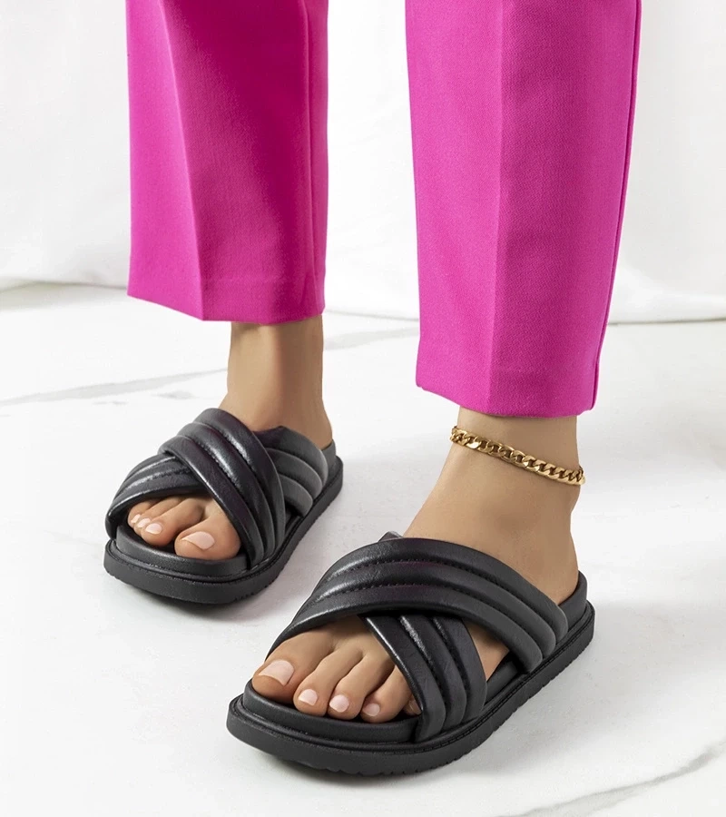 marka niezdefiniowana Șlapi negri cu platformă de la Daintree