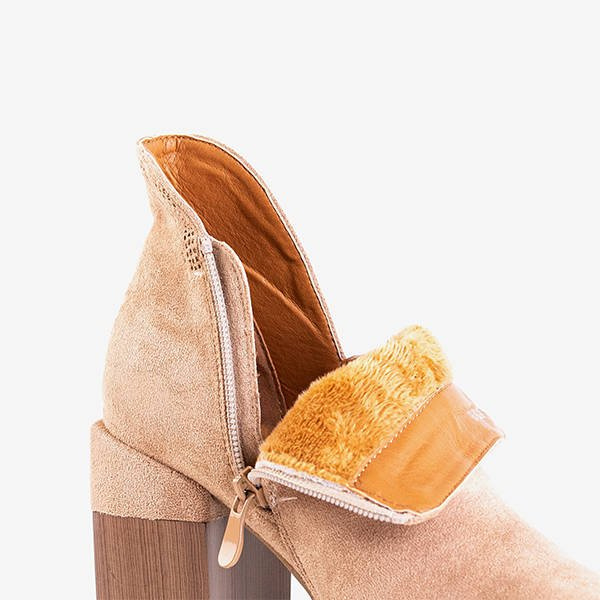 Resti Light brown boots with square heel Lemere - Shoes