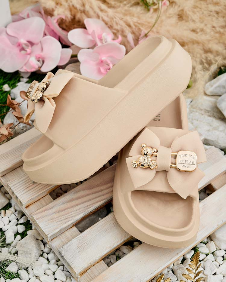 Resti Royalfashion Women&#039;s rubber flip-flops with decorative bow Apis