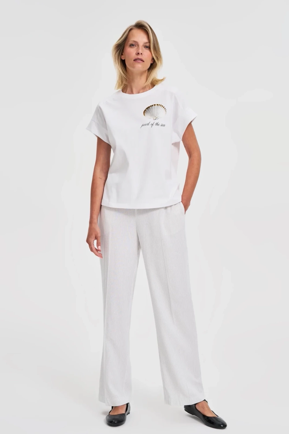 Marisse White Printed Blouse