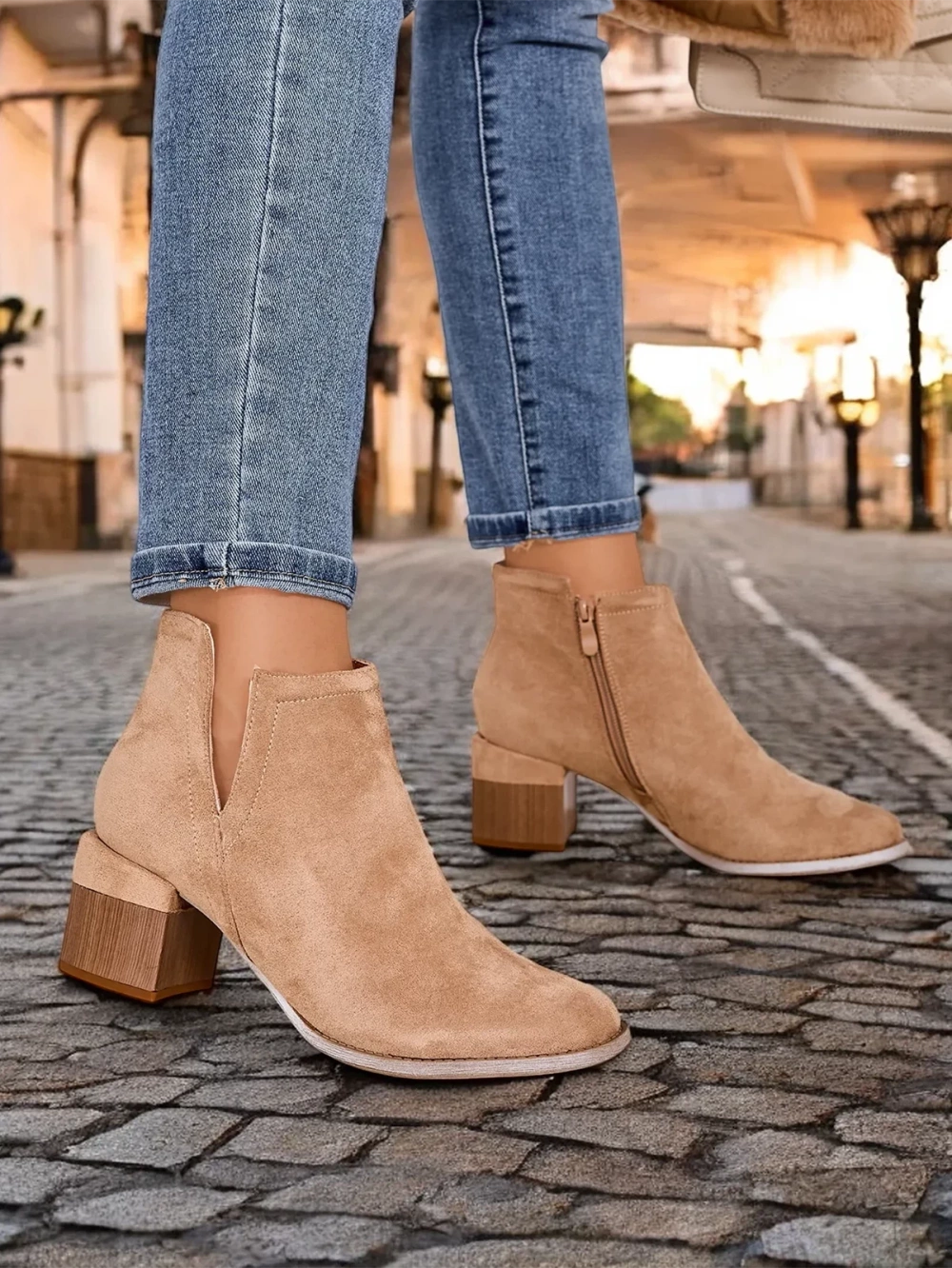 Resti Light brown women&#039;s boots with cutouts Geransa - Footwear