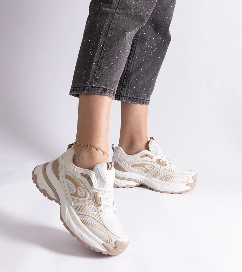 Gemre Adidași sport albi pentru femei Limon