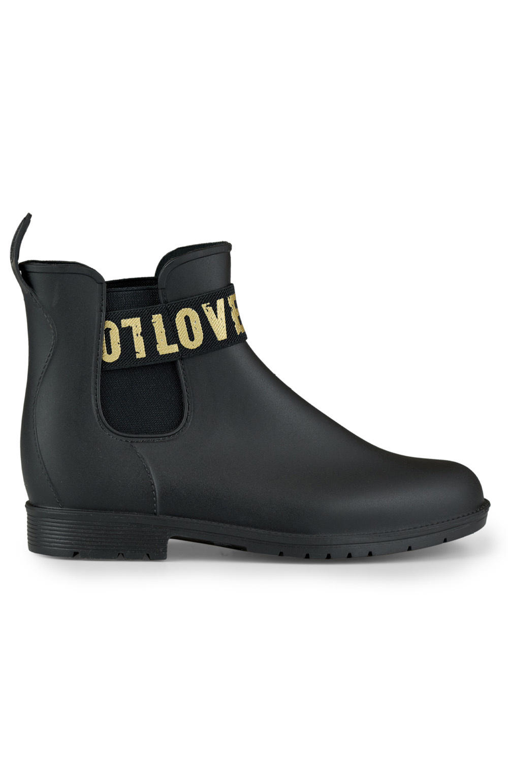 primohurt Czarne matowe kalosze damskie LOVE GOLD