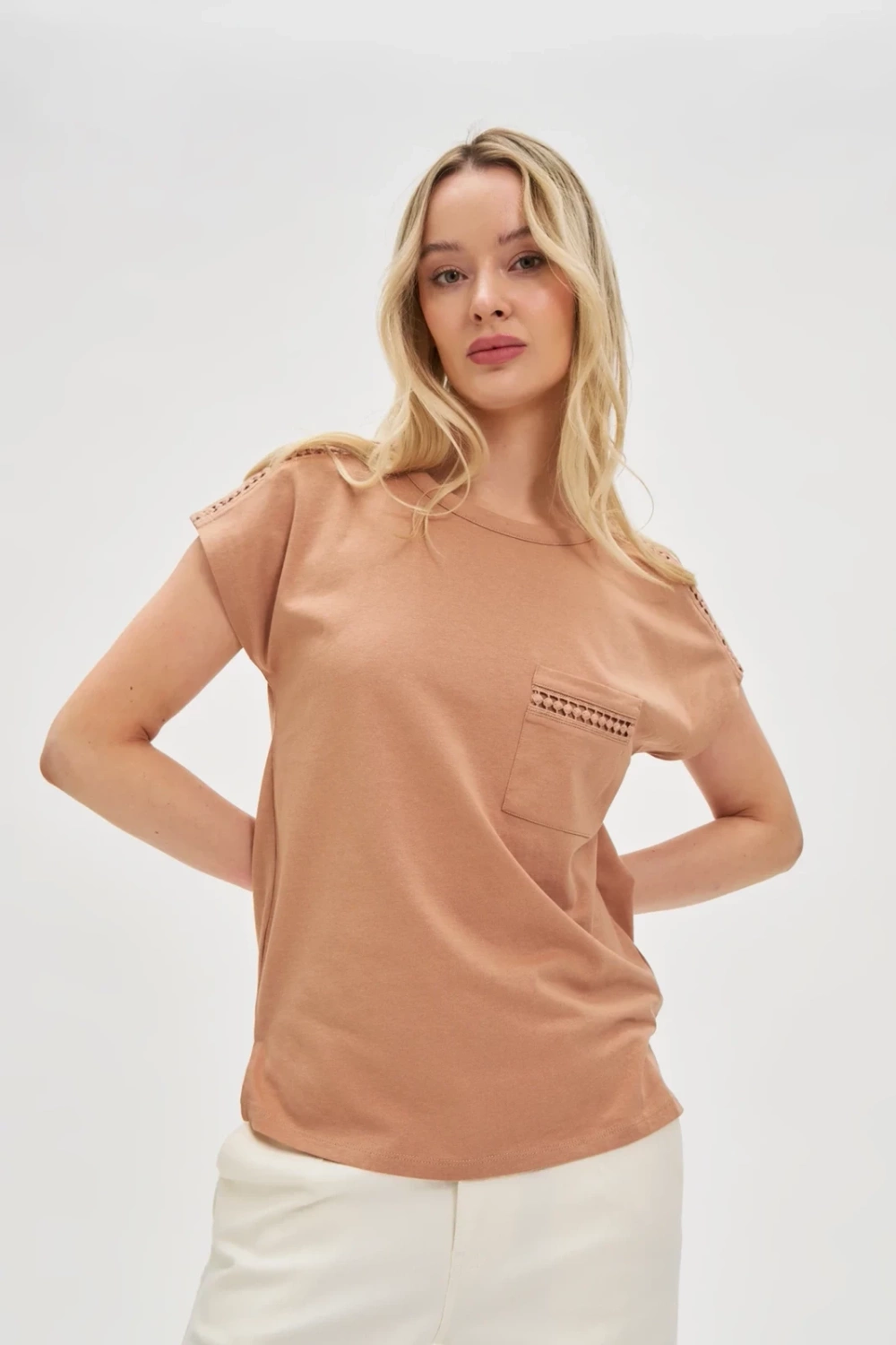 Marisse Women's T-Shirt L-Ts-4635 L.Brown