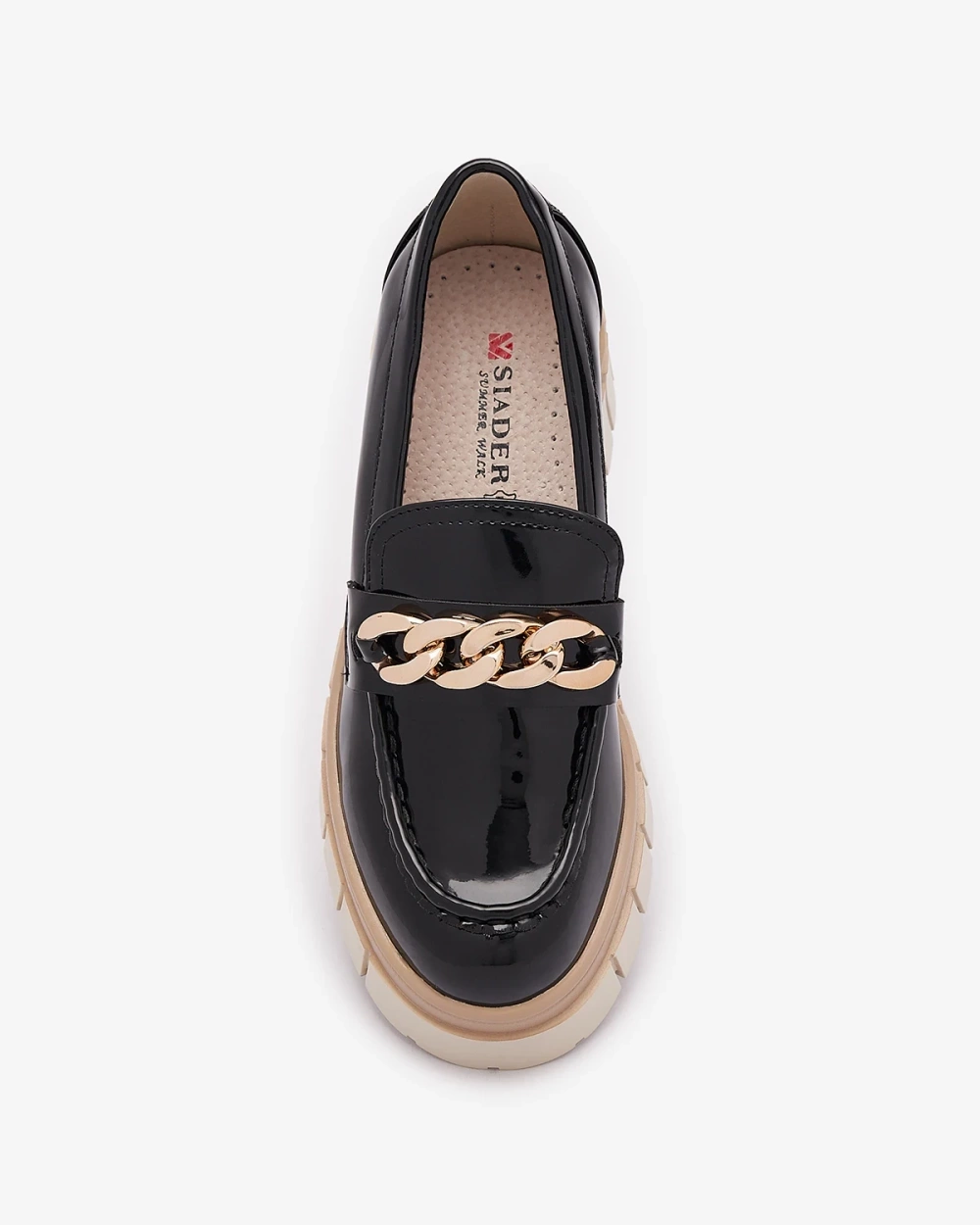 Resti Lacquered women&#039;s moccasins in black Aquan- Footwear