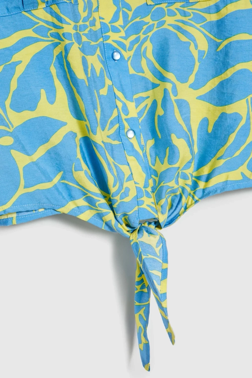 Marisse Patterned Shirt With Ties, Yellow