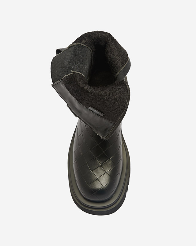 Resti Black women&#039;s boots with embossing Ahetto- Footwear