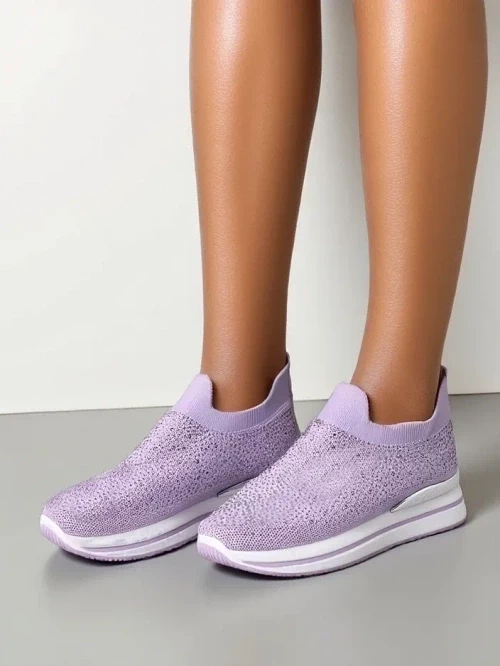 Resti Slip-on women's sports shoes with rhinestones Adeq