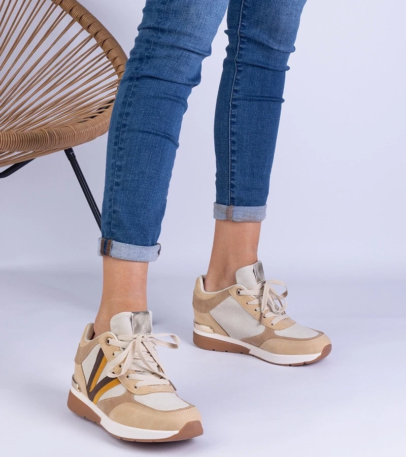 Gemre Adidași maro de damă cu platformă ascunsă Ninella