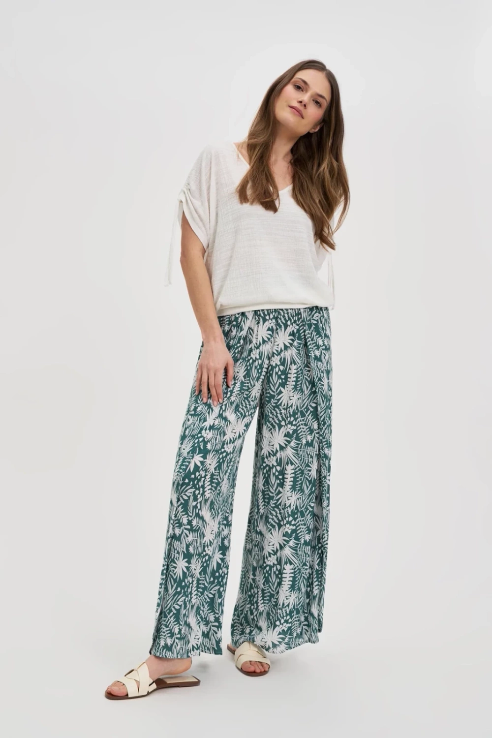 Marisse White Blouse With A V-Neck