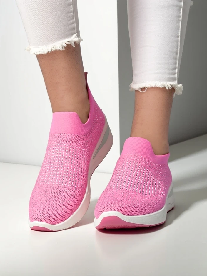 Resti Slip-on women's wedge sneakers with rhinestones Qelavise