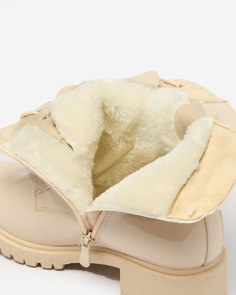 Resti Beige eco leather women&#039;s Seddaga bagger boots