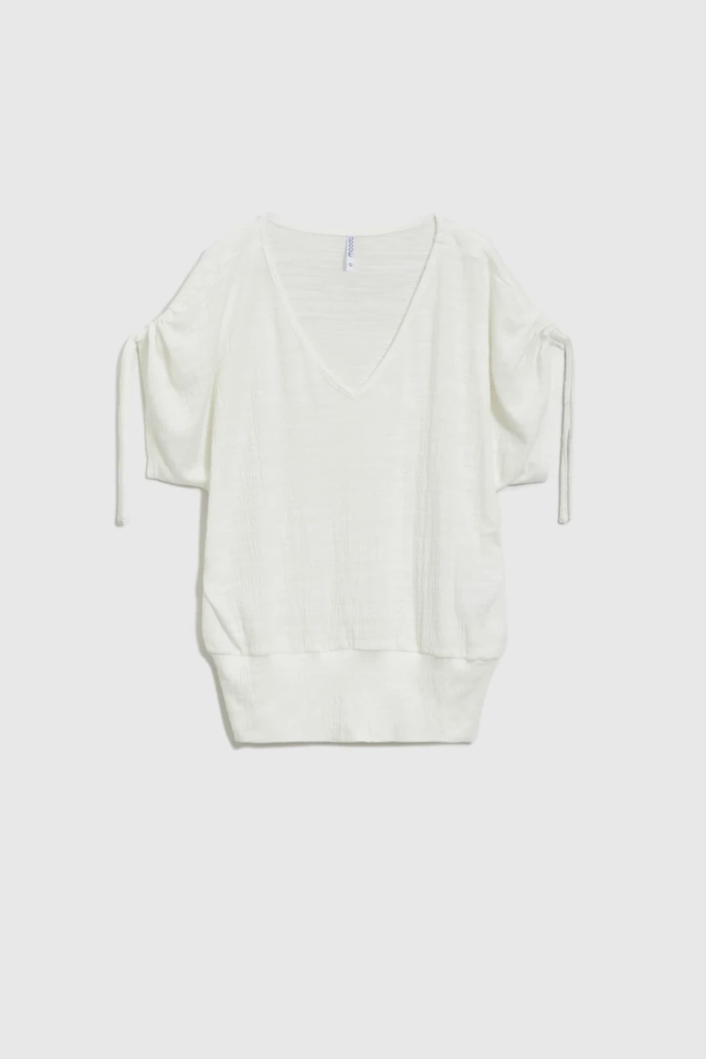 Marisse White Blouse With A V-Neck