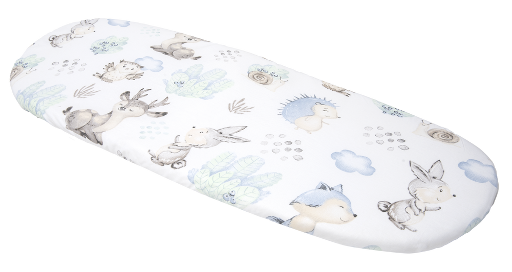 Medi Partners Fitted sheet for a stroller – cotton – Deer and hedgehog
