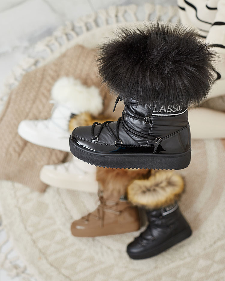Resti Lace-up boots a'la snow boots with fur Heccti