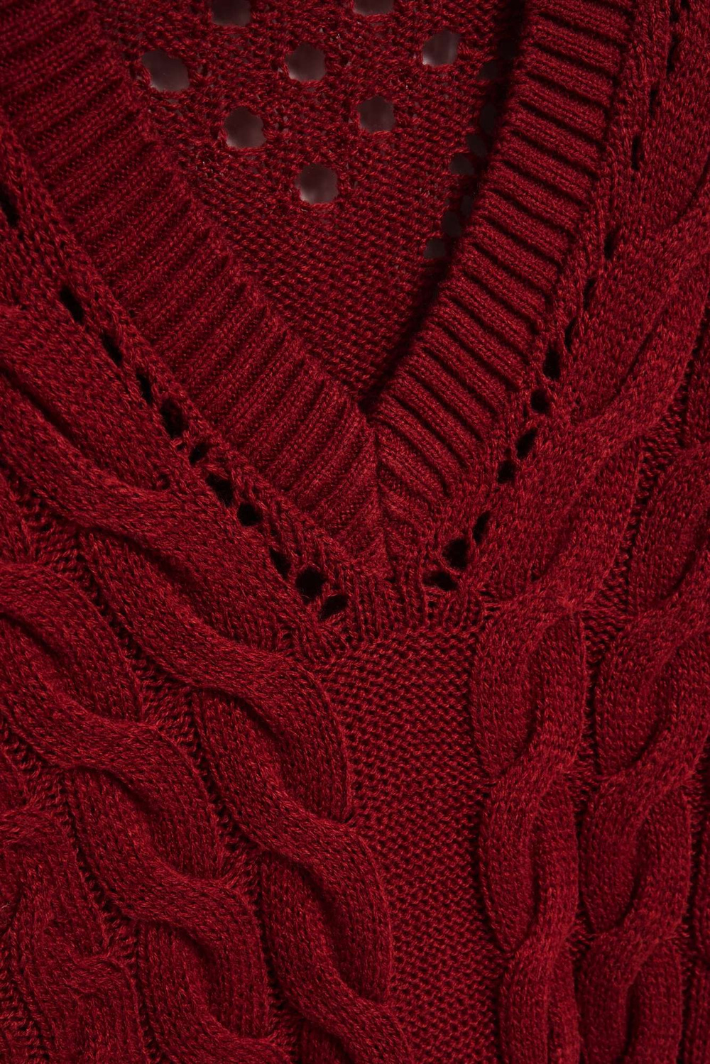 Openwork sleeve sweater