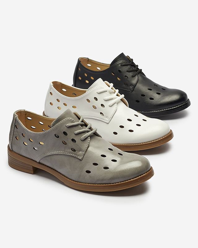 Resti Women's openwork eco leather half shoes in black Selofso- Footwear