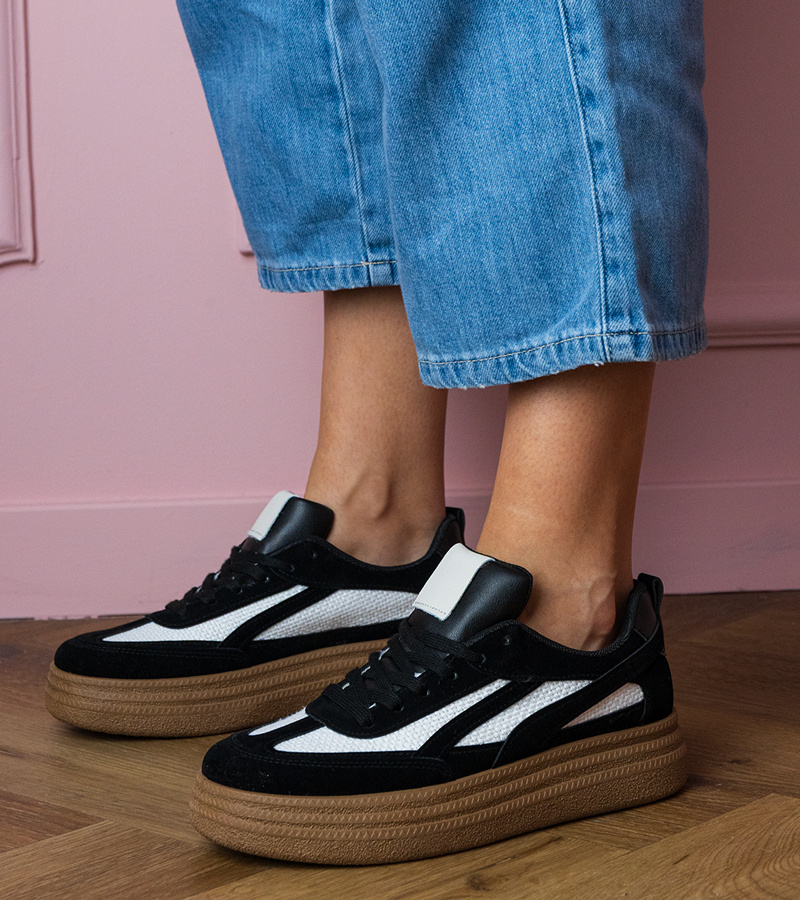 Gemre Adidași negri pe talpă groasă Kamela