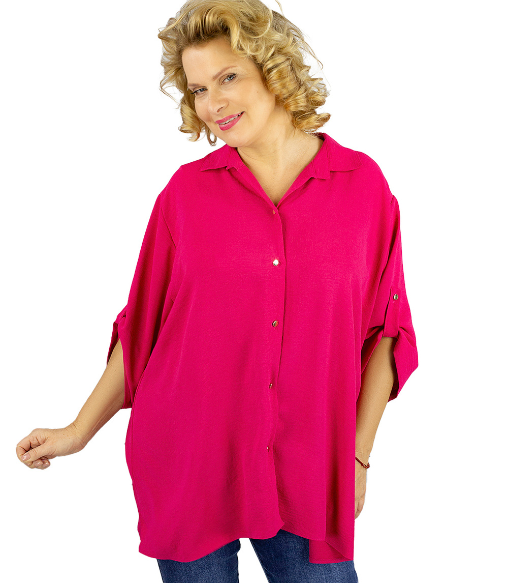 Pri Elegant oversize shirt with decorative collar 