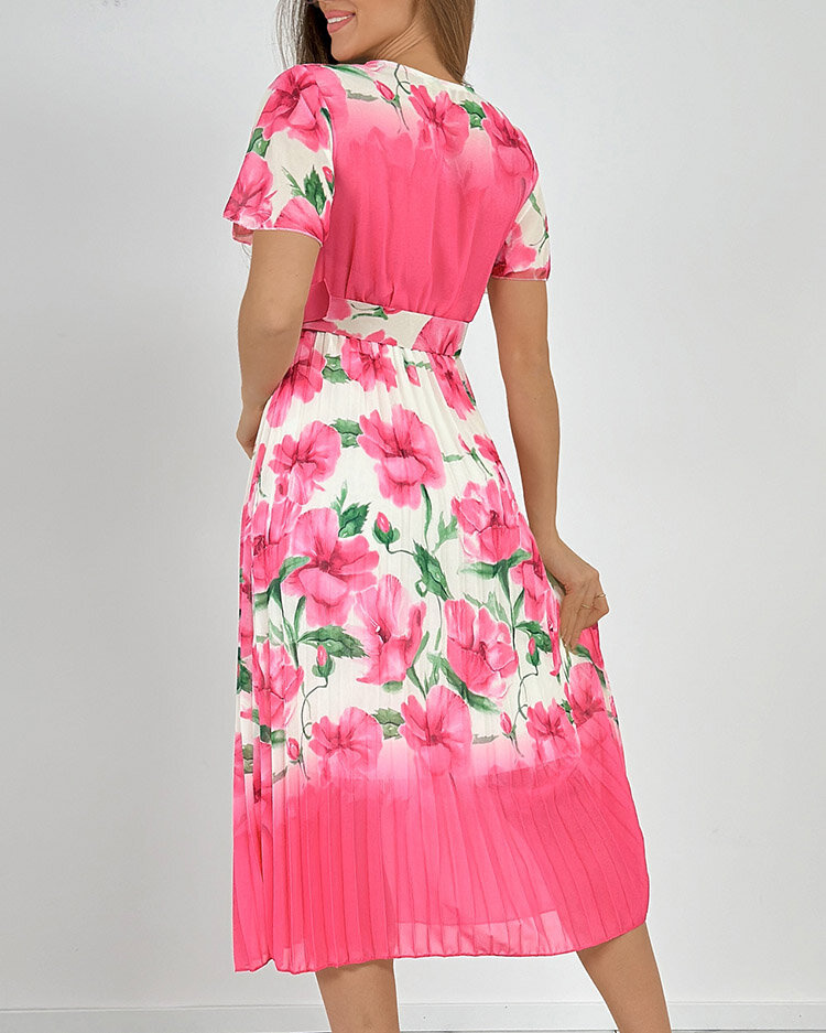 Resti Womens pleated floral midi dress